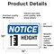 Signmission Height _ Sign With Symbol, 14 in W x Rectangle, Vinyl Decal OS-2PACK-NS-D-1014-L-13452 - alternate 3